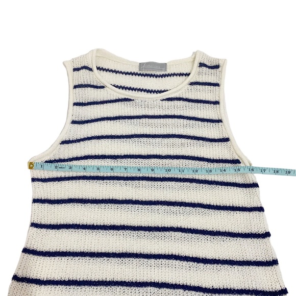 A Father’s Love White With Blue Stripes Sleeveless Knit Tunic Top, Size Large - Picture 4 of 7